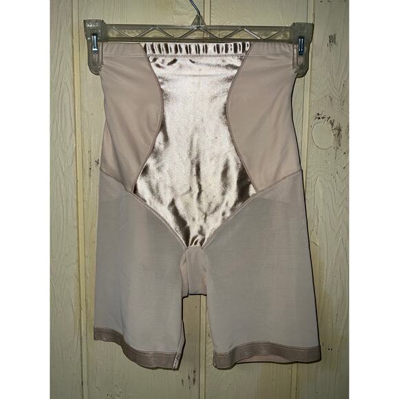 Maidenform Shaper Brief Large Mid Thigh High Rise Waist Easy Up Shapewear Tan - Picture 5 of 9